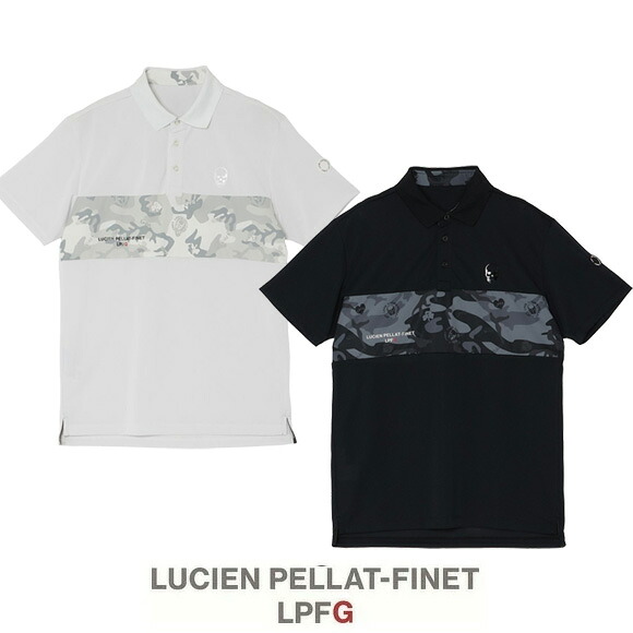 LUCIEN PELLAT-FINET LPFG メンズ 半袖 ポロシャツ カモフラージュ ストライプ　209-94432　日本正規品　[ルシアン ペラフィネ　 Golf 　ゴルフ　ゴルフウェア]｜Number7 ナンバーセブン ゴルフ