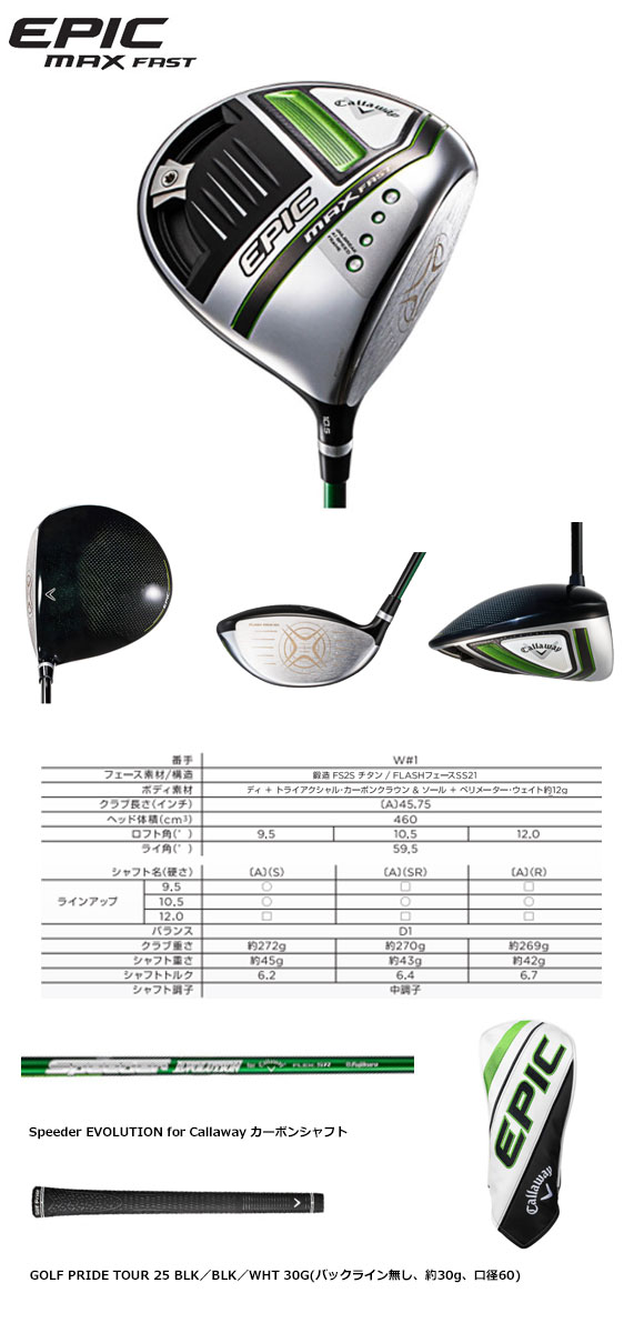 休日 キャロウェイ 2021 EPIC MAX FASTドライバー 日本仕様 Speeder EVOLUTION for Callaway  カーボンシャフト エピック マックス ファスト DRIVER ゴルフ fucoa.cl