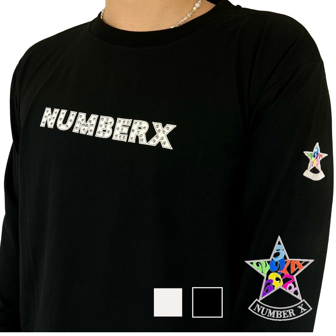 楽天市場】NUMBERX ラインストーン galaxy ロゴ 長袖Tシャツ メンズ 黒 