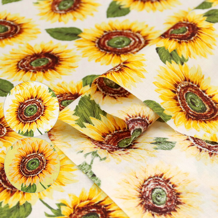 楽天市場】【10cm単位】生地 花柄 ひまわり 向日葵 布 綿
