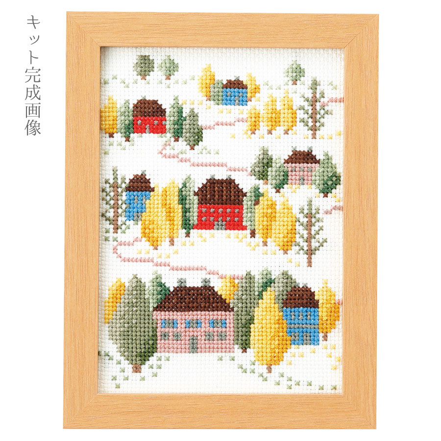 楽天市場】クロスステッチキット 12ヶ月の小さな花風景(3月 桃の花と