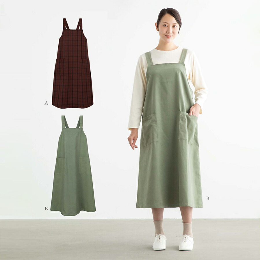 楽天市場】完成品 ｜エプロン風ジャンパースカート | 久留米絣 麻素材