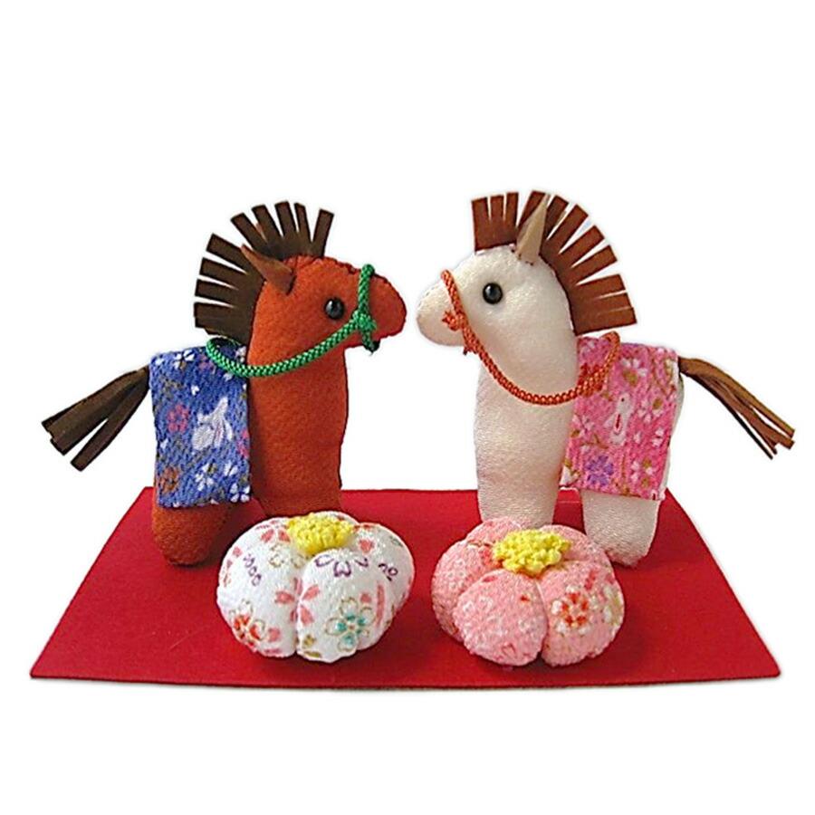 楽天市場】2026干支手作りキット 仲良し三福馬 : 布がたり・ちりめん和