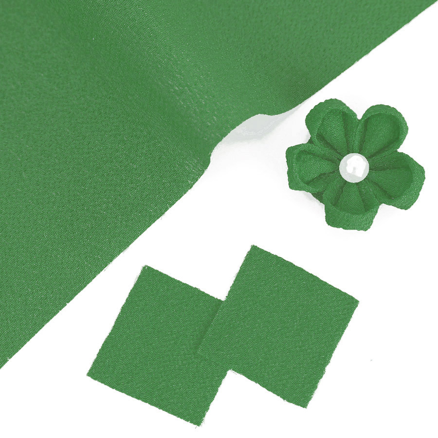 楽天市場】つまみ細工用カット済み生地・一越ちりめん(濃い抹茶色) 3cm