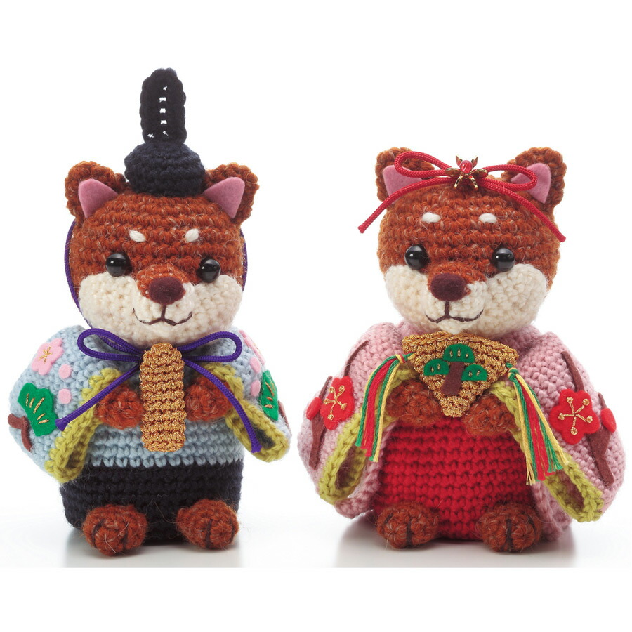 ハンドメイド　編みぐるみ　ひな祭り　インテリア　置物　イベント 楽天市場】ひな祭りあみぐるみキット・うさぎのお雛様 : 布が