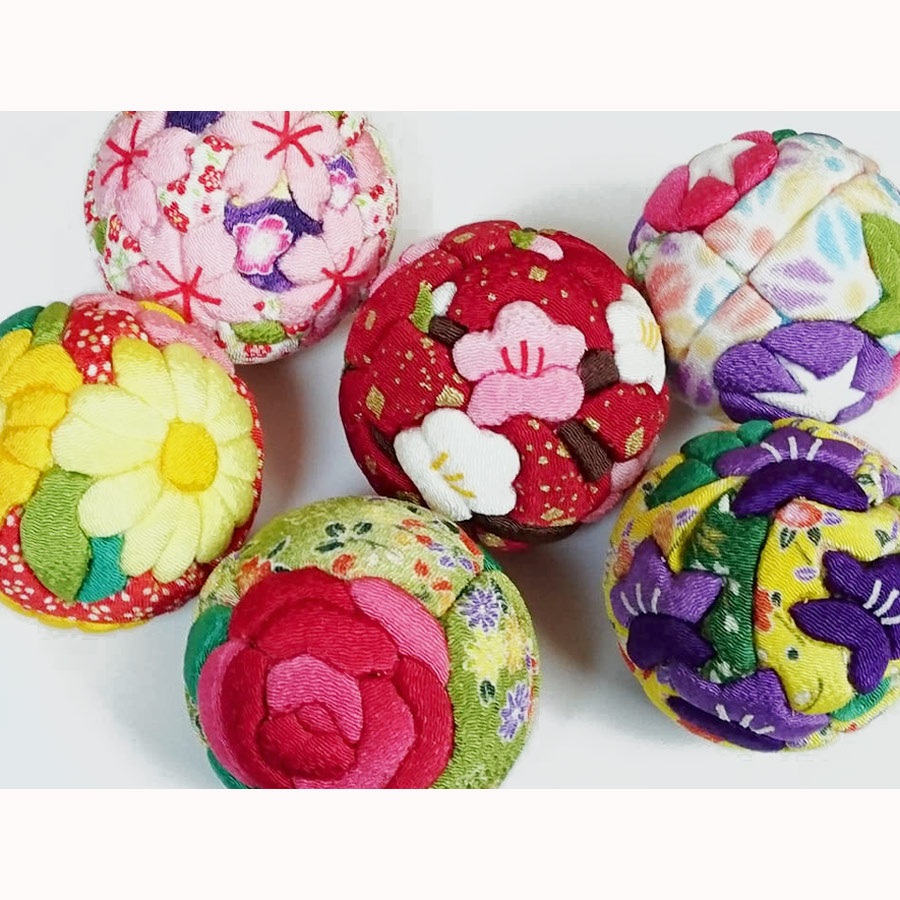 楽天市場 木目込み手まりキット 花景色 6個セット 限定販売 Rcp 布がたり ちりめん和柄生地と手芸