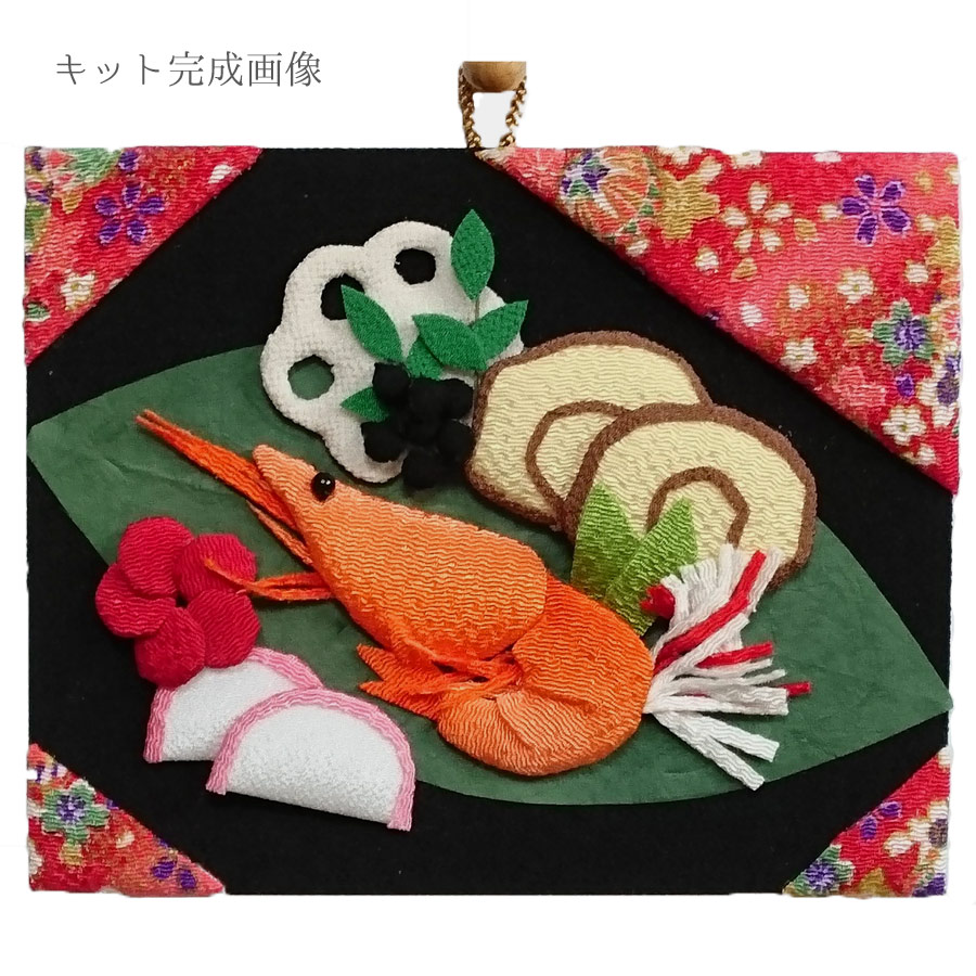 縮緬.押し絵細工12ヶ月 ほっこり動物の押し絵12ヶ月 押し絵かべ飾りキット 朝顔と