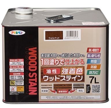アサヒペン　油性強着色ウッドステイン　　7L｜塗り丸