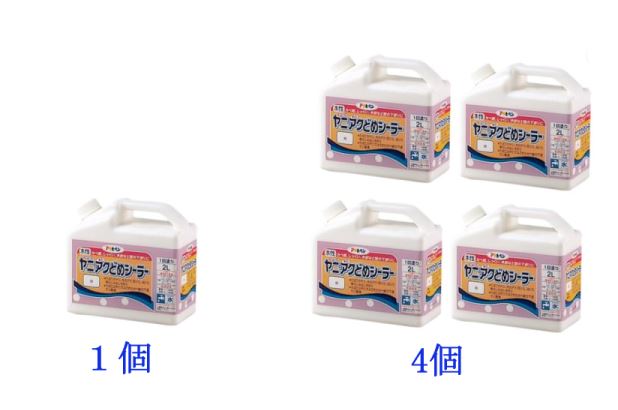 アサヒペン 水溶性ヤニ・アク打ち切りシーラー 白 2L  (１個・４個 ）