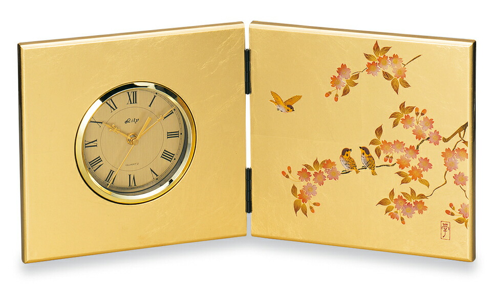 楽天市場】山中塗 屏風時計（大）箔工芸 飛翔富士【時計】【お祝い