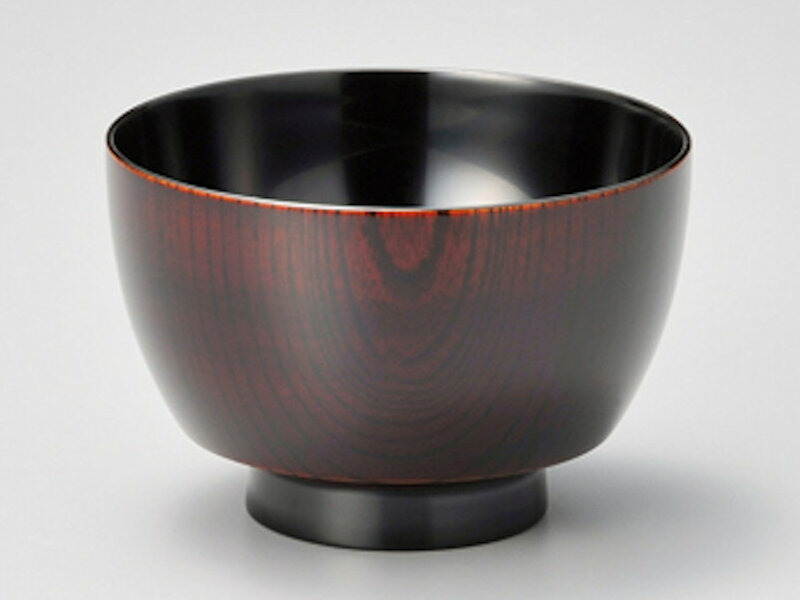 越前漆器■越前塗　合鹿椀 欅 拭き漆朱or黒【1客】■天然木・本漆■【新品】 お椀汁椀-【手描き蒔絵・磨き蒔絵】越前塗 さくら 朱 汁椀［1客
