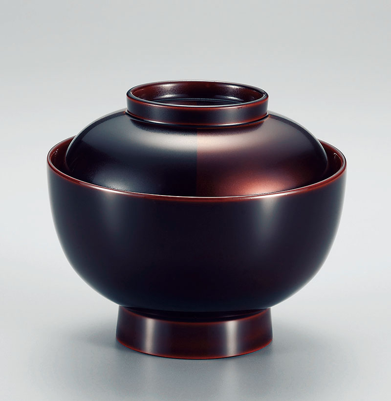 木合 越前漆器 お雑煮椀 １客 漆塗り 市松白檀 手描き蒔絵 越前塗り お椀 蓋付き 煮物椀【ギフト・内祝い・成人内祝い・結婚内祝い・新築祝い・お返し】【楽ギフ_包装選択】【楽ギフ_のし】【楽ギフ_のし宛書】