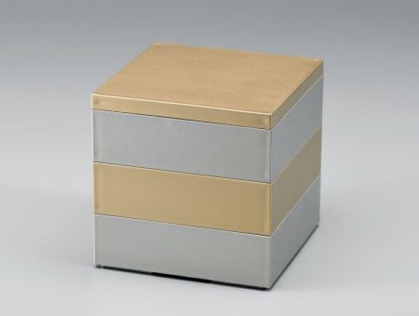 和食器 5.0寸 三段重箱 金銀重ね 内黒 越前漆器 お重 越前塗り ３段重箱【おしゃれ かわいい 】 【ギフト】【RCP】【楽ギフ_包装選択】【楽ギフ_のし】【楽ギフ_のし宛書】