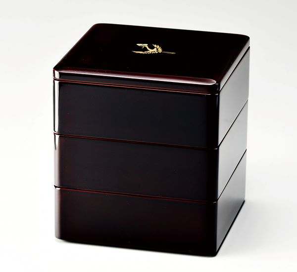 楽天市場】溜内朱6.0三段重(仕切1本付) 会津絵松竹梅(漆・手塗・手描