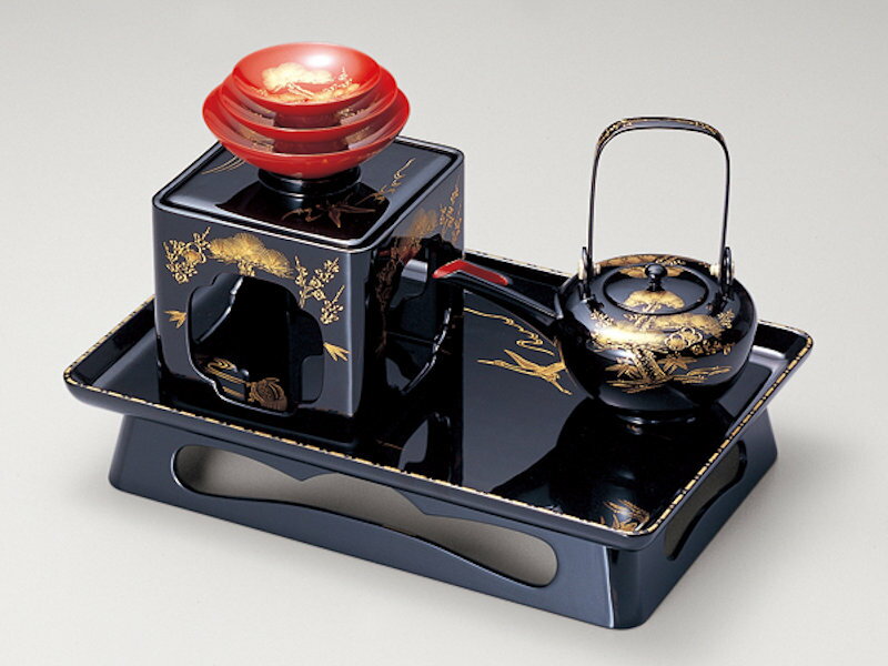 楽天市場】木製 屠蘇器 おとそセット 越前漆器 溜塗り 旭形 漆塗り お