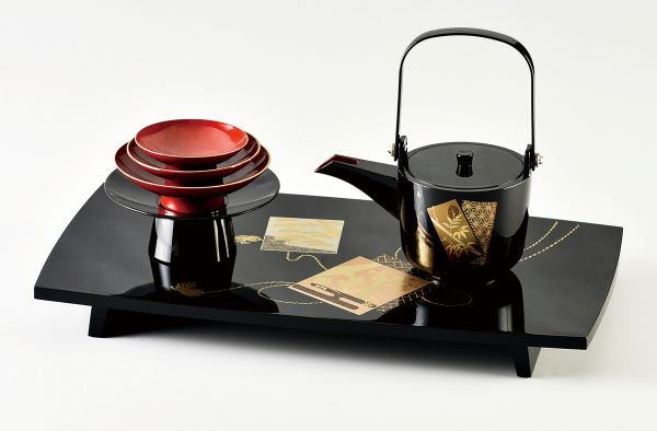 楽天市場】【送料無料】屠蘇器 木粉 木繊 おとそセット 黒塗り