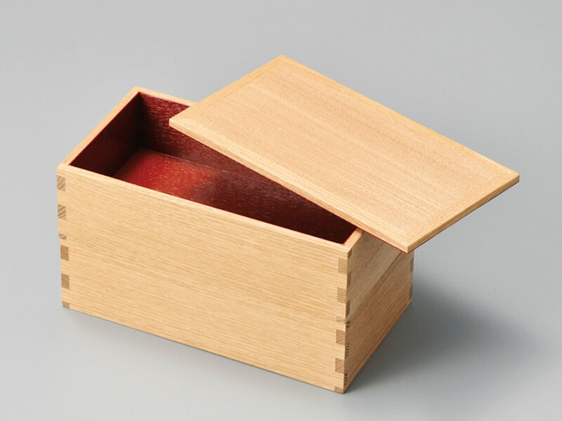 楽天市場】『白木塗 タモ 長角二段弁当箱 内朱（小）組子』【送料無料