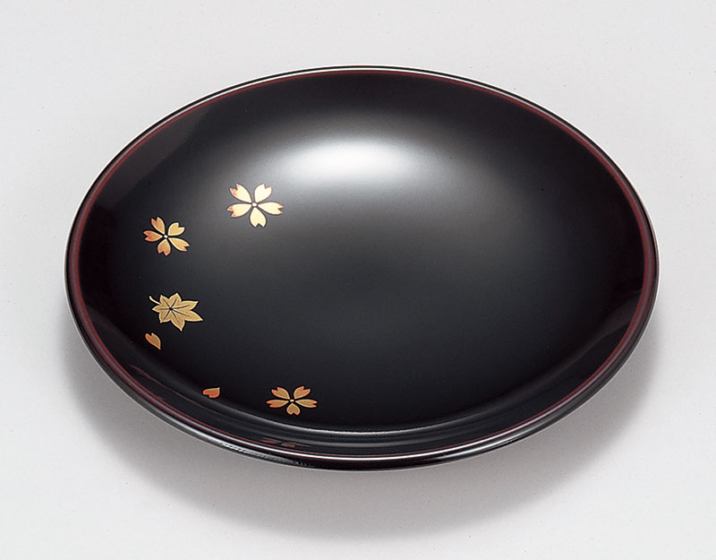 木合 越前漆器 お菓子皿 5寸 溜塗り 春秋 蒔絵 うるし塗り 銘々皿 5枚組 漆塗り 越前塗り 【ギフト・内祝い・成人内祝い・結婚内祝い・新築祝い・お返し】｜ぬりもの屋　井出漆器