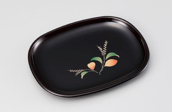 楽天市場】会津漆器 銘々皿 小判型 溜塗り 南天 会津塗り 木粉 1枚