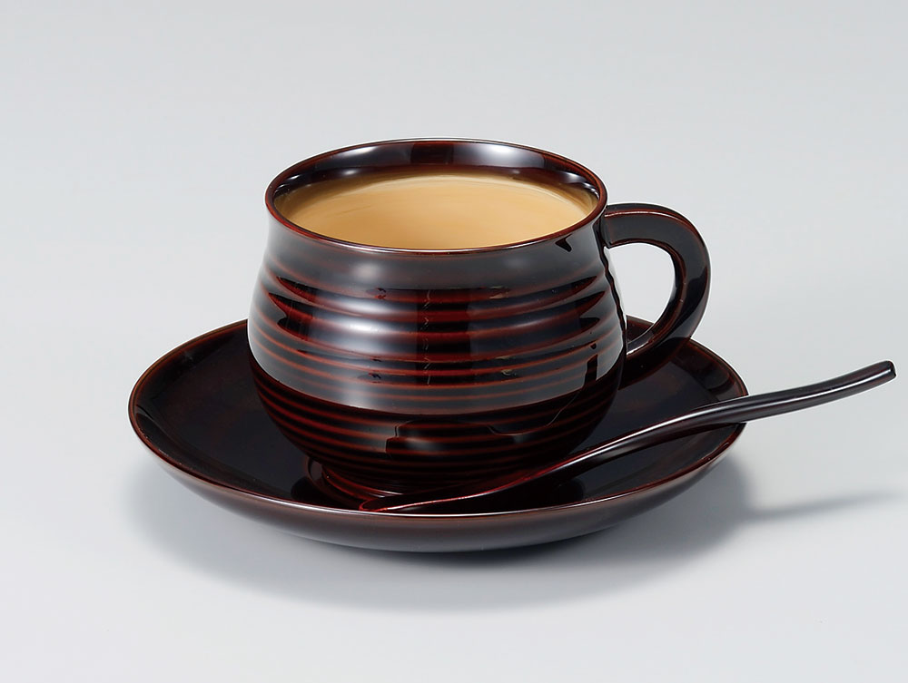 木製 越前漆器 コーヒーカップ 漆塗り 溜内白 珈琲 越前塗り ソーサー スプーン １組【ギフト・内祝い・成人内祝い・結婚内祝い・新築祝い・父の日ギフト・お返し】【楽ギフ_包装選択】【楽ギフ_のし】【楽ギフ_のし宛書】 24,750円