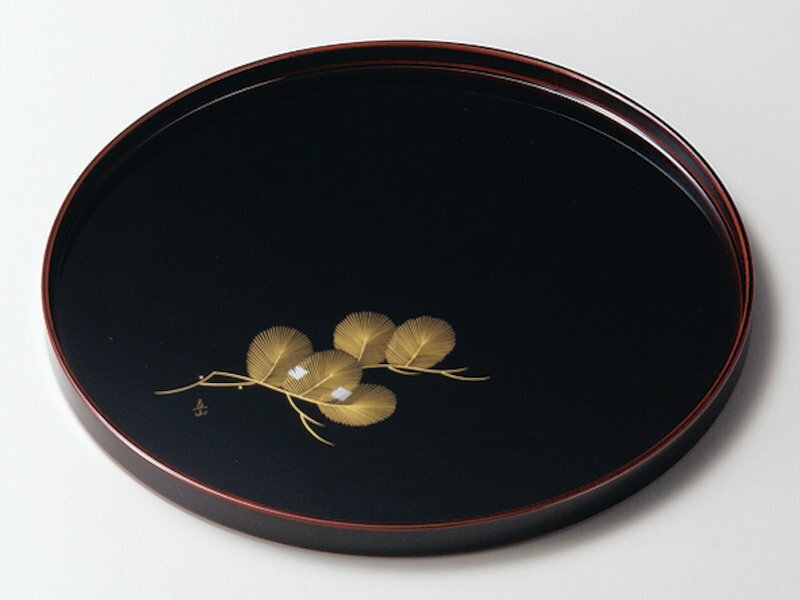 【貴重品！】輪島塗 稲忠　丸盆　輪島塗お盆　蒔絵　お祝い　茶道具　伝統工芸品 輪島塗 お盆 | 漆の郷 大藤