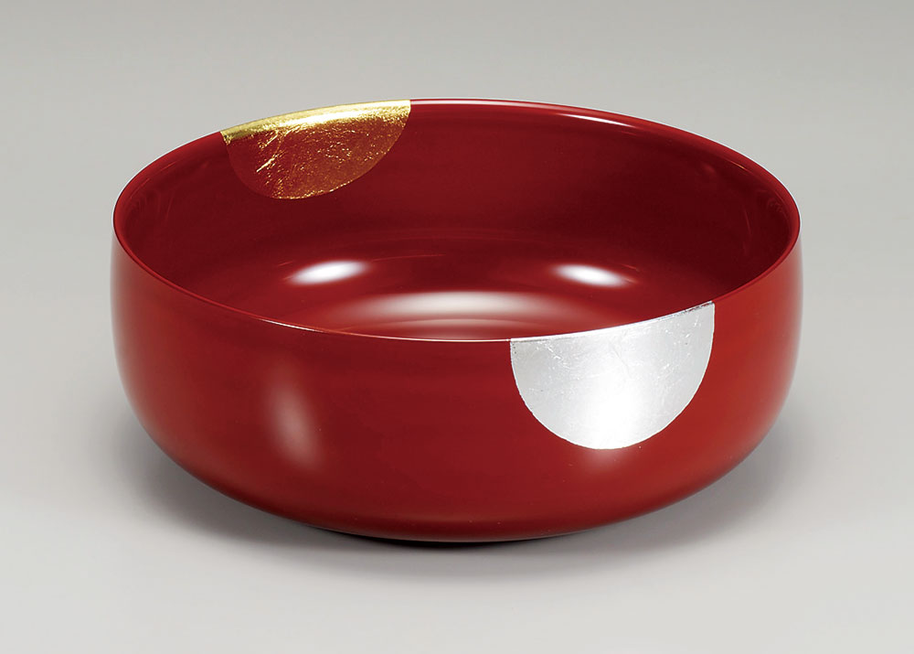 木合 お菓子鉢 盛鉢 越前漆器 大鉢 布袋 日月 箔蒔絵 古代朱塗り 漆塗り 盛器 越前塗り １個【ギフト・内祝い・成人内祝い・結婚内祝い・新築祝い・お返し】【楽ギフ_包装選択】【楽ギフ_のし】【楽ギフ_のし宛書】