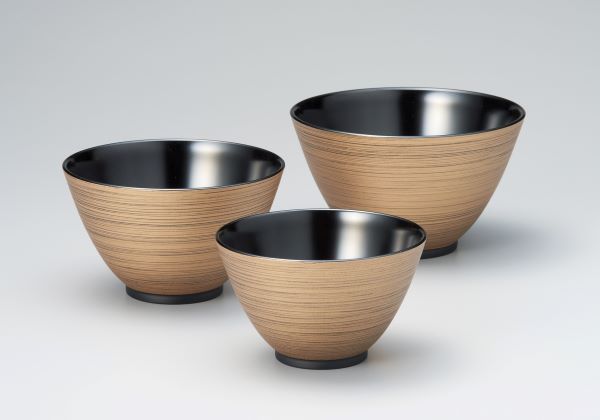 越前漆器 金刷毛鉢 盛器 三つ組鉢 黒塗り 越前塗り 盛鉢 3個【ギフト・内祝い・成人内祝い・結婚内祝い・新築祝い・お返し】【楽ギフ_包装選択】【楽ギフ_のし】【楽ギフ_のし宛書】