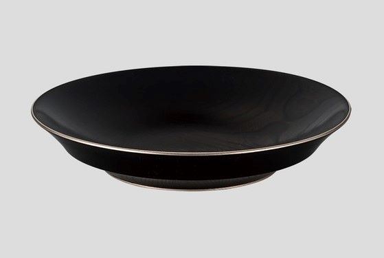 盛鉢 8.0 凛 黒拭き漆 菓子鉢 欅 木製 山中漆器 山中塗り けやき くりぬき【ギフト】
