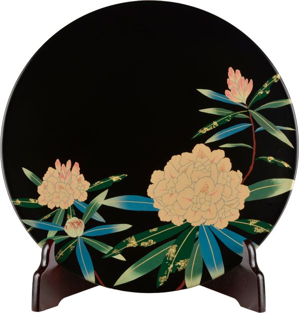 楽天市場】溜 6.0 羽反 丸皿 会津絵松竹梅(漆・手塗・手描) 天然木製