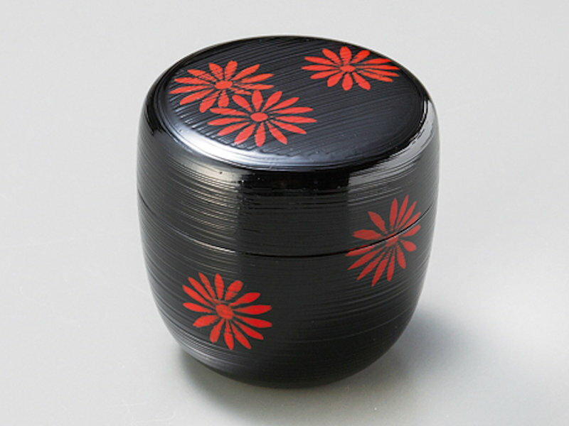 木合 棗 越前漆器 漆塗り 刷毛目 野菊 黒 なつめ 越前塗り【ギフト】【楽ギフ_包装選択】【楽ギフ_のし】【楽ギフ_のし宛書】