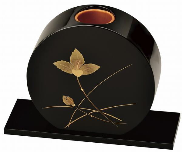 楽天市場】会津漆器 花器セット 黒 桜 花瓶 花生 角型 会津塗り