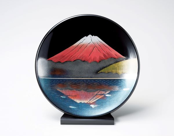楽天市場】【送料無料】 飾り皿 富士に松原 黒＜京都 漆器の井助＞木製