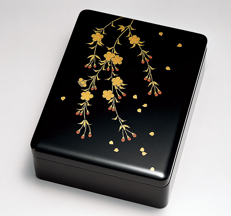 楽天市場】木製 越前漆器 文庫 文筥 漆塗り 山吹 溜塗り 手描き蒔絵