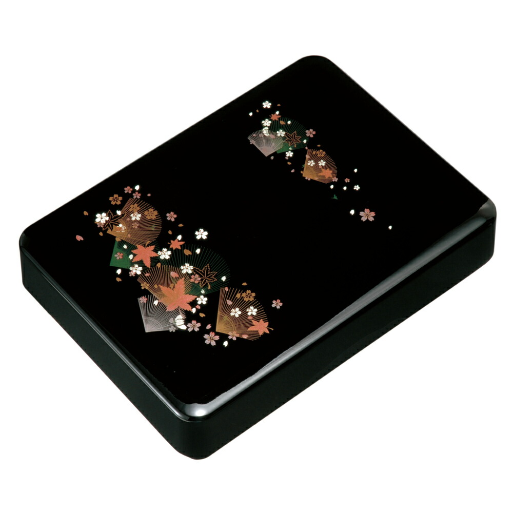 ☆未使用☆会津漆器☆ 総黒 石目 ハガキ入れ 楽天市場】木製 会津漆器 文庫 11.0 黒塗り 花静か 板蓋 文箱 A4サイズ