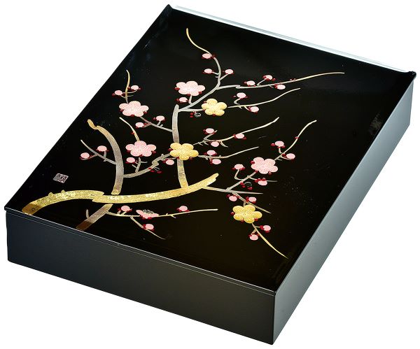 楽天市場】木製 会津漆器 文庫 11.0 黒塗り 花静か 板蓋 文箱 A4サイズ