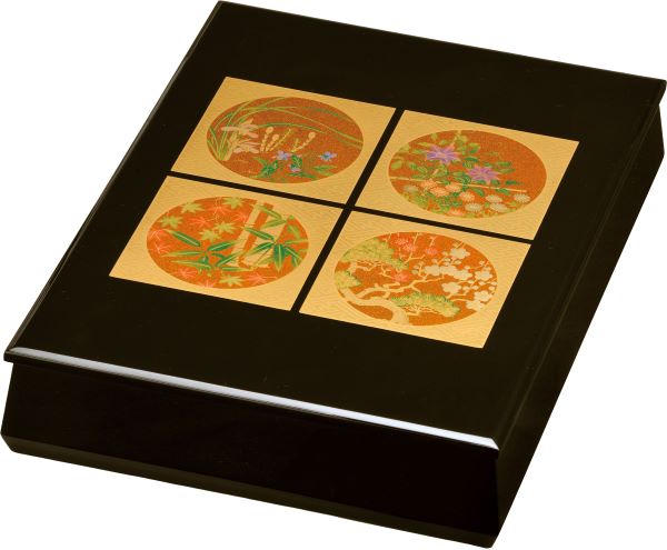 楽天市場】木製 会津漆器 文庫 11.0 黒塗り 花静か 板蓋 文箱 A4サイズ