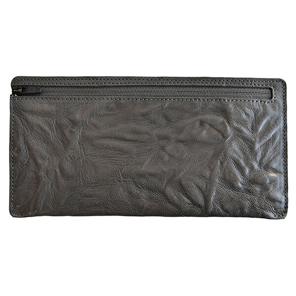 【エントリーで P10倍】薄型長財布 フラットジップウォレット Flatzip Wallet グレー 山羊革 ヴィンテージリバイバルプロダクションズ 日本製 メンズ 本革財布 スリム ロングウォレット 小銭入れあり 送料無料 正規品 小さい財布 薄い｜NUTS（ファッション雑貨＆グルメ）