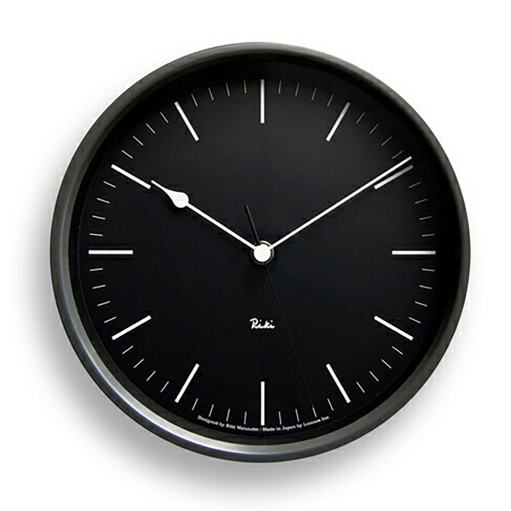 【ご用命後お届け予定をご回答】 RIKI STEEL CLOCK 電波クロック スチールSサイズ ブラック WR08-24BK 正規品 送料無料
