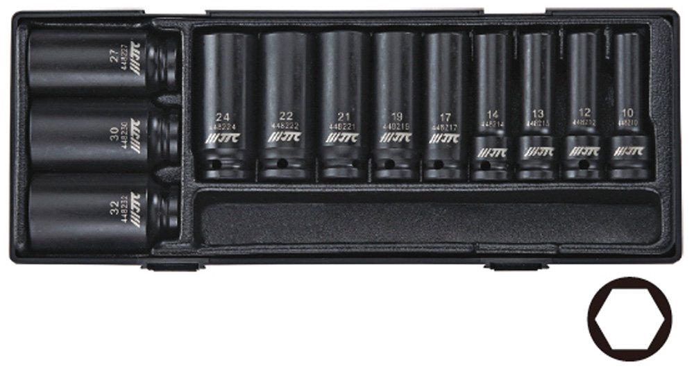 JTC 12.7粍 12パソコン S ディープインパクトソケットセット お手て物の具 物の具箱 ロールキャビネット 抽き出し用 物の具書き割り 差しひびき用6尖んがりディープソケット JTCK4121
