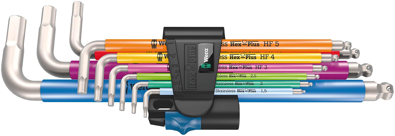 Wera(ヴェラ) 05022699001 | 3950/9 Hex-Plus マルチカ ラーHFステンレス鋼1 L足がかり書き割り、粍大いさ、ステンレス鋼、守りつづける役立つこと, 9点