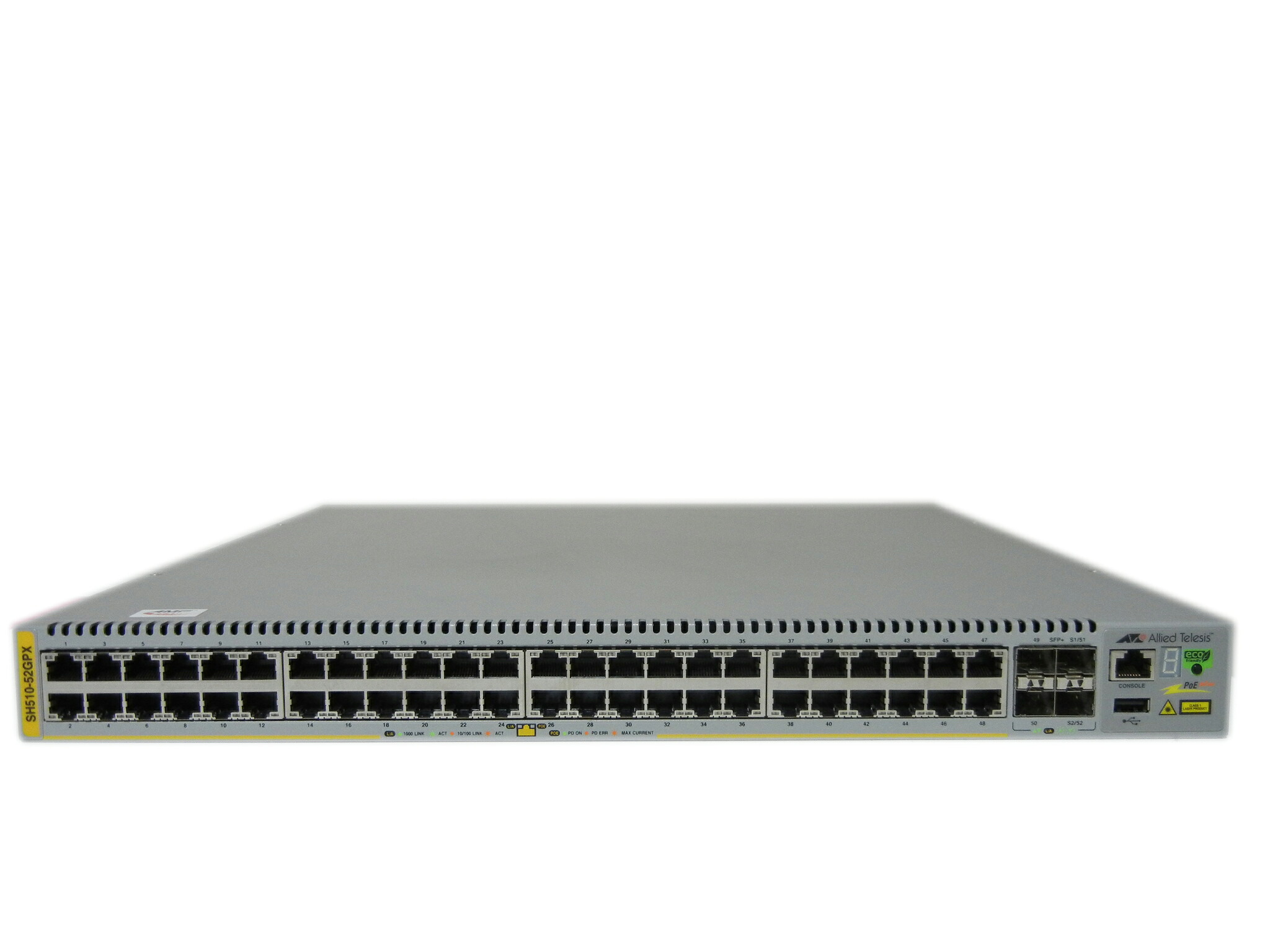【中古】AT-SH510-52GPX ワット数二基 Allied Telesis