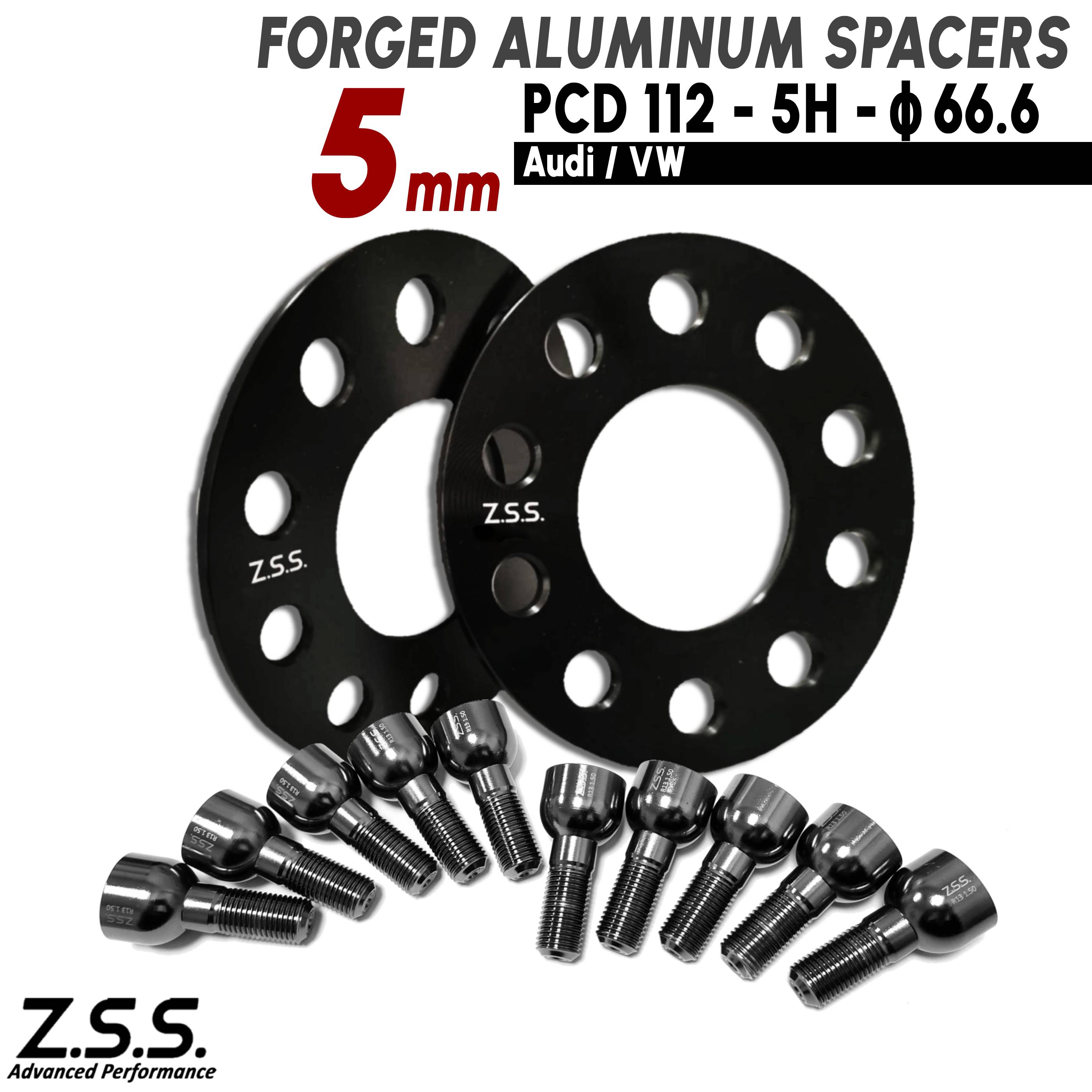 Z.S.S. AP 【チタン風ボルト付き】 アウディ AUDI A4 B7 A5 3CA-F5DTPF 3AA-F5DDWF 3DA-F5DETF スペーサー 5mm PCD112 M14xP1.50