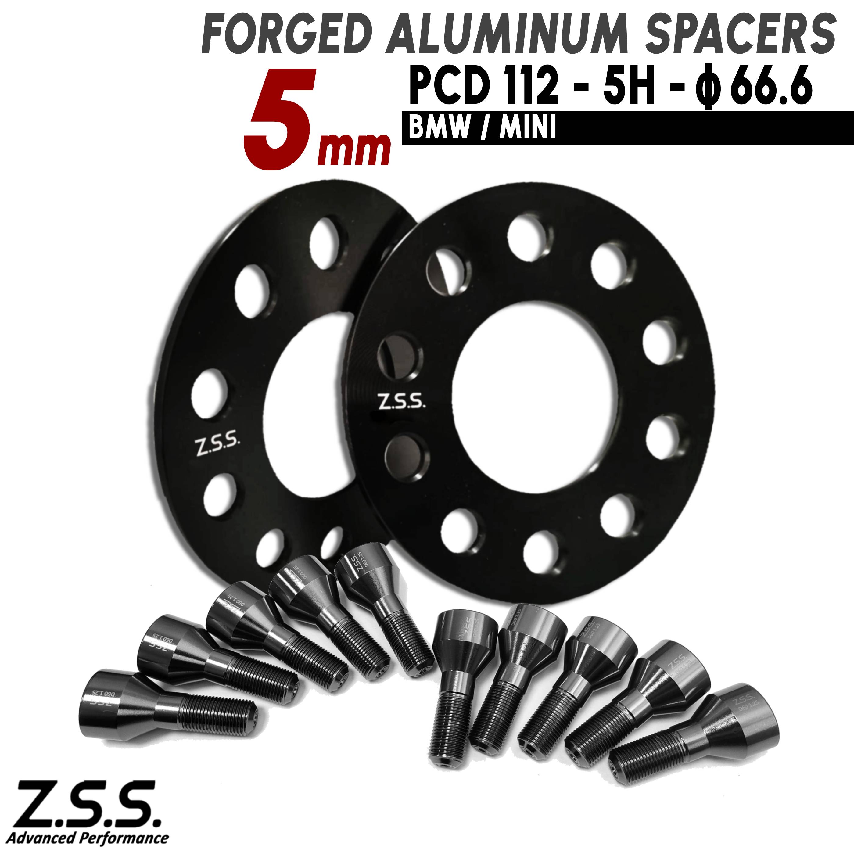 Z.S.S. AP 【チタン風ボルト付き】 BMW 3シリーズ G20 G21 M3 Mスポーツ 318i 320i 320d スペーサー 5mm PCD112 66.6φ M14xP1.25 ZSS|わくわくファイネスト