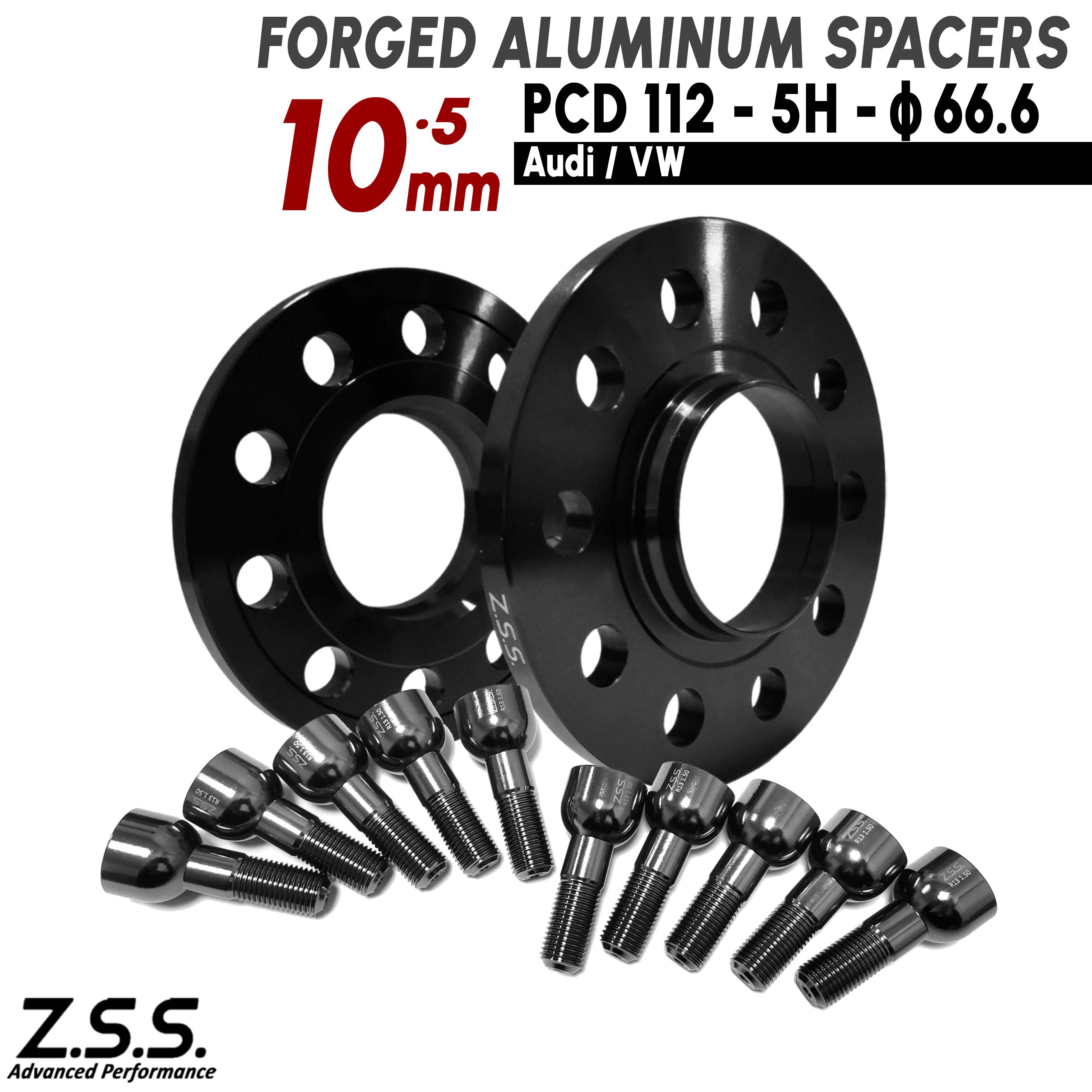 Z.S.S. AP 【チタン風ボルト付き】 アウディ AUDI A4 B7 A5 DBA-F5CYRF DBA-8TCDNF スペーサー 10mm PCD112 5穴 5x112 M14xP1.50