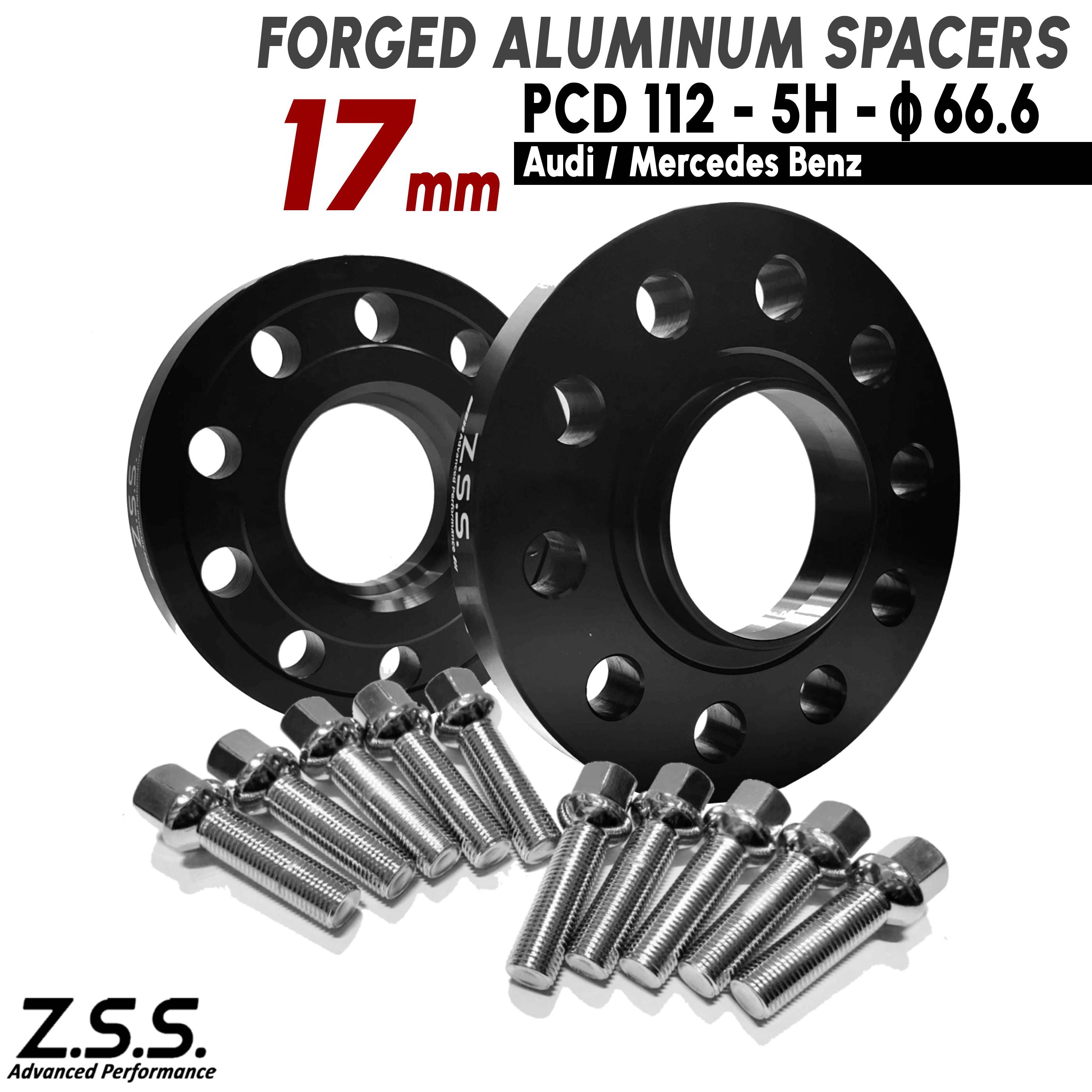 Z.S.S. AP ポルシェ マカン Porsche Macan 95B 3BA-J1NT 7BA-J1NUA 3BA-J1M20 スペーサー 17mm PCD112 5穴 ハブ径66.6φ R14ボルト付き