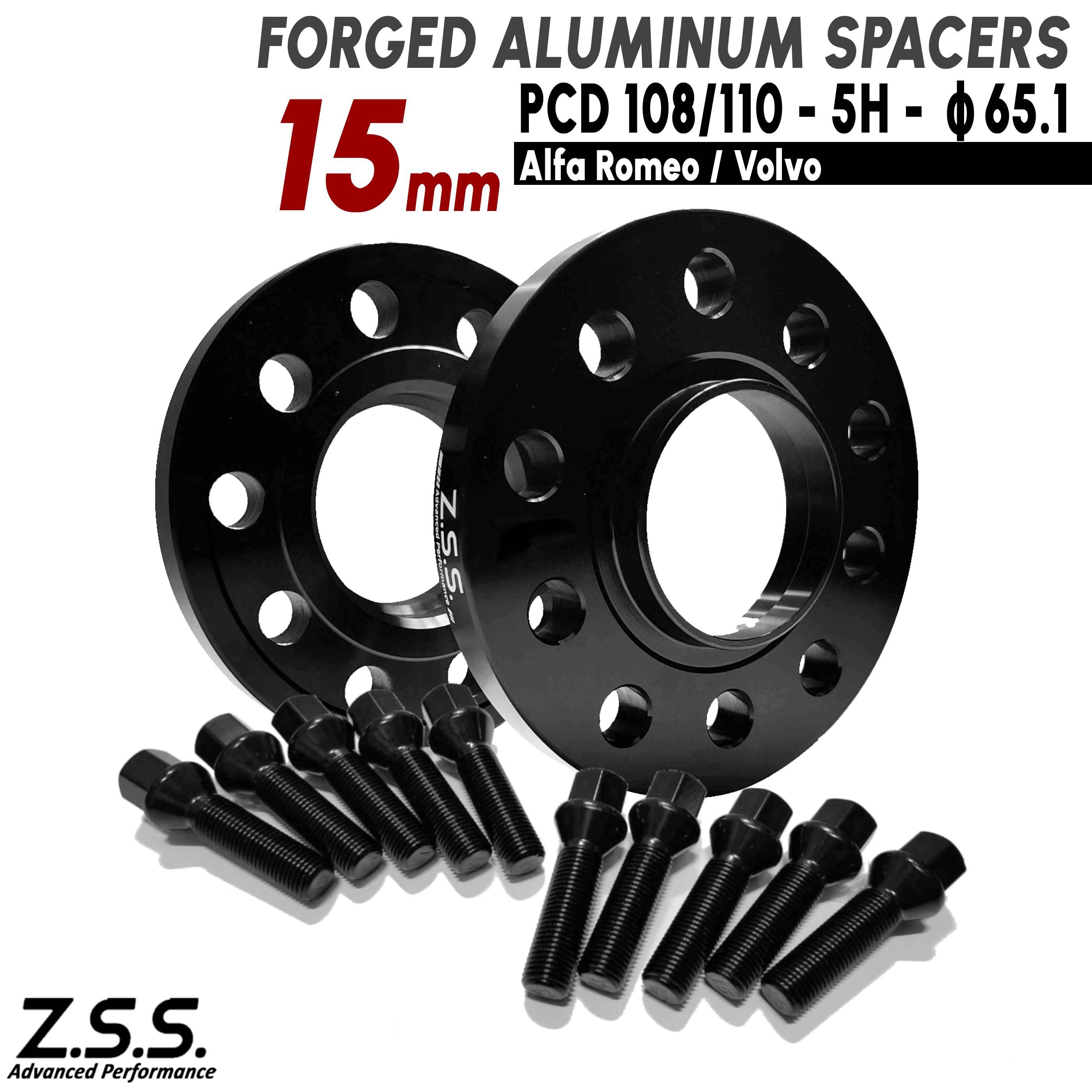 Z.S.S. AP 15mm PCD108 PCD110 5穴 5x108 5x110 65.1φ ワイドトレッドスペーサー スペーサー フィアット M14xP1.50 ボルト付き ZSS