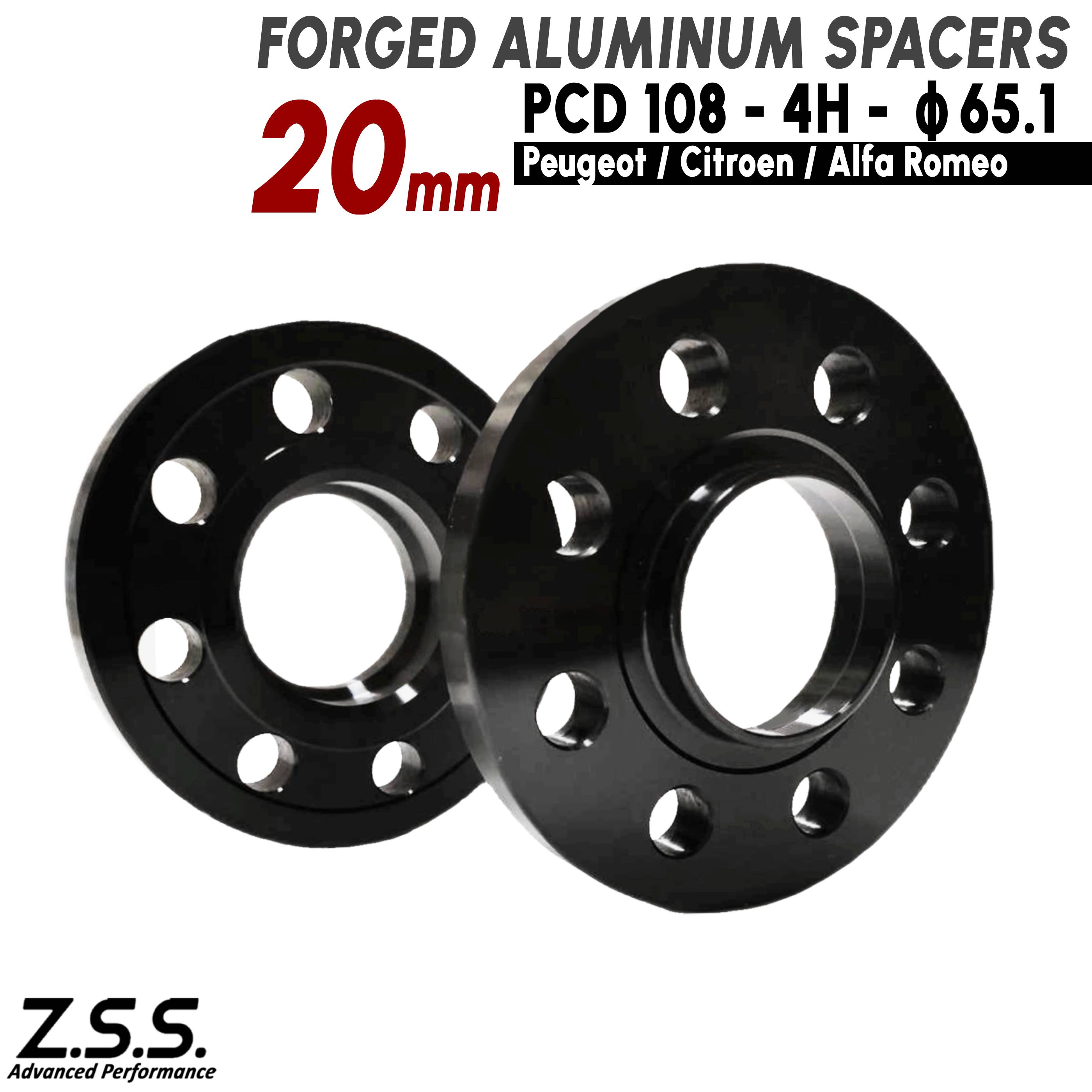 Z.S.S. AP プジョー シトロエン Peugeot Citroen 厚み20mm PCD108 4穴 4x108 ハブ径 65.1φ ワイドトレッドスペーサー ワイトレ ZSS