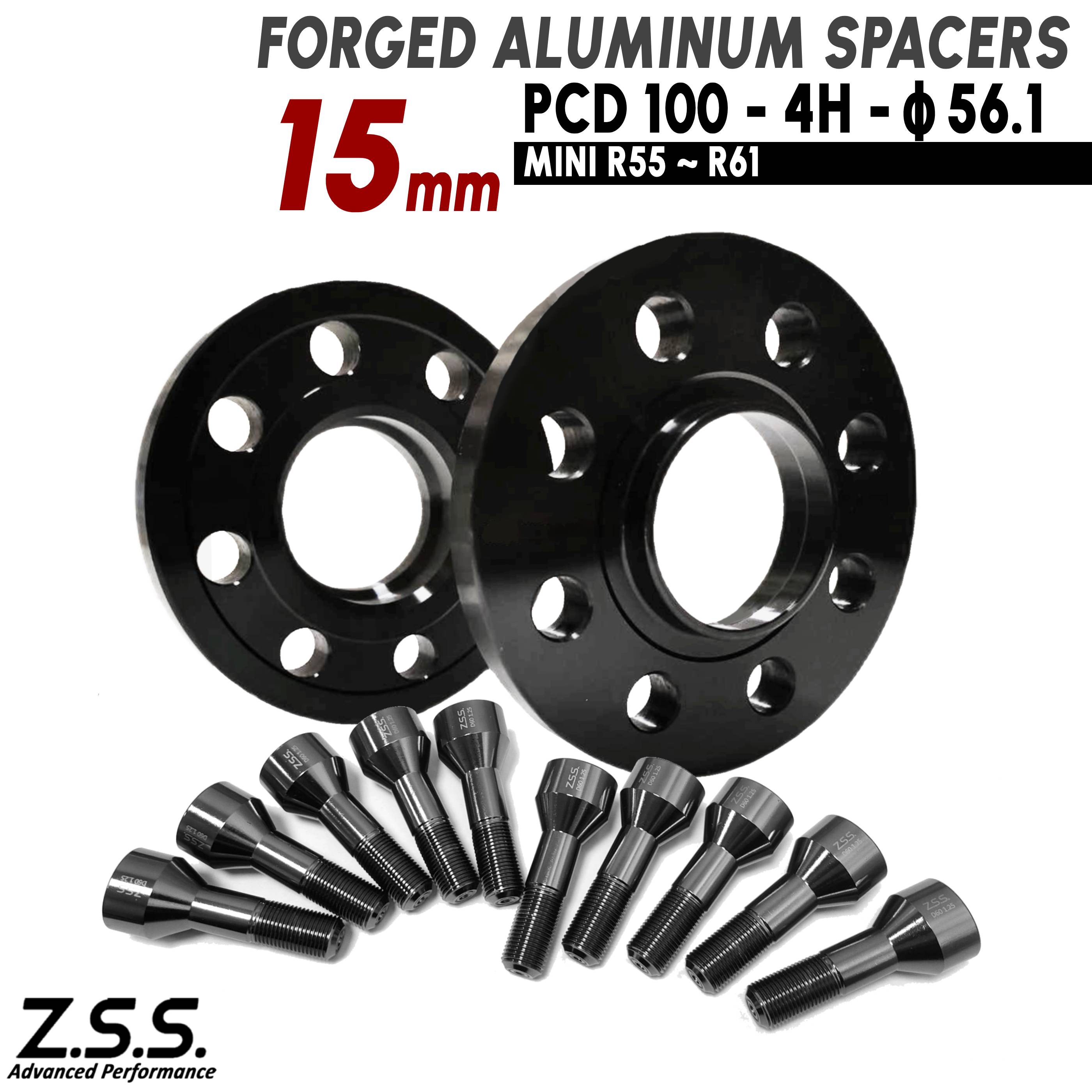 Z.S.S. AP 【チタン風ボルト付き】 ミニ クラブマン MINI CLUBMAN S R55 (07~14) 15mm スペーサー PCD100 4穴 ハブ径 56.1φ M14xP1.25 ZSS