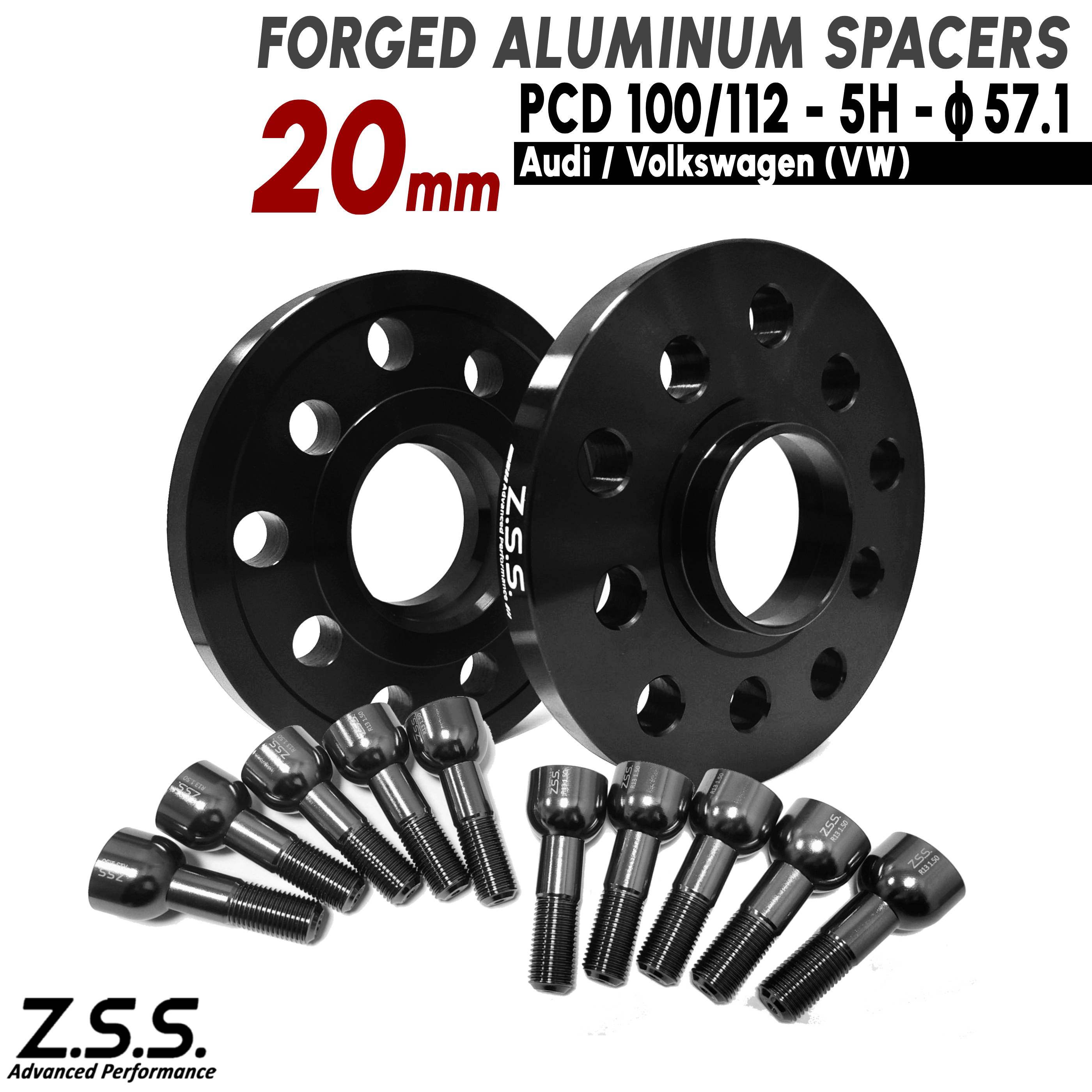 Z.S.S. AP 【チタン風ボルト付き】 アウディ AUDI S1 クワトロ ABA-8XCWZF 20mm スペーサー PCD100 5穴 5x100 ハブ径57.1φ 純正ホイール用