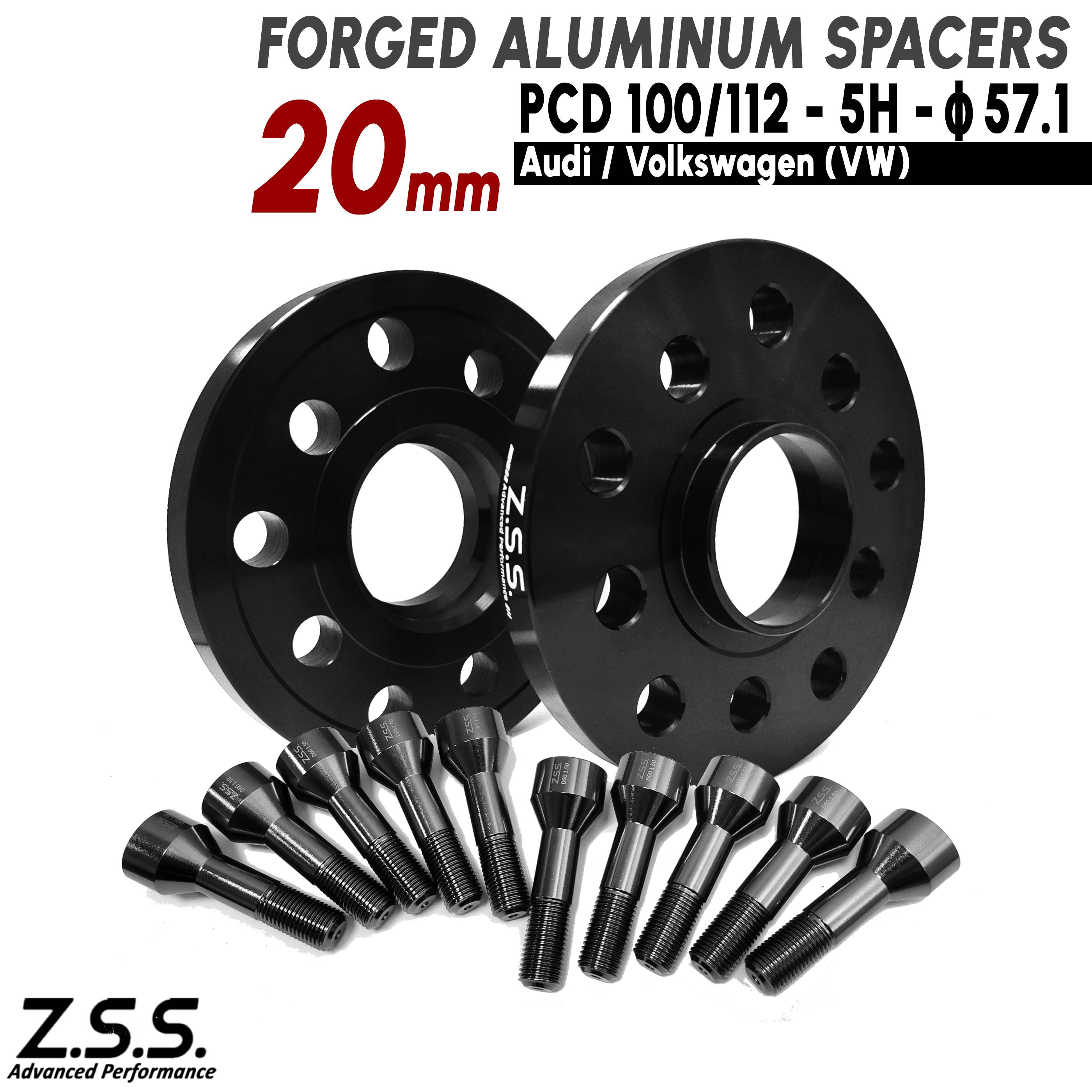 Z.S.S. AP 【チタン風ボルト付き】 フォルクスワーゲン VW ポロ クロス DBA-6RC ABA-6RCTH 社外ホイール用 20mm スペーサー 5x100 57.1φ